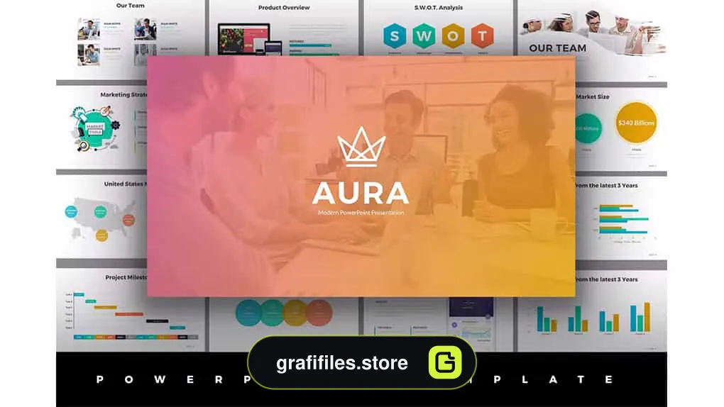 قالب پاورپوینت Aura Powerpoint Template