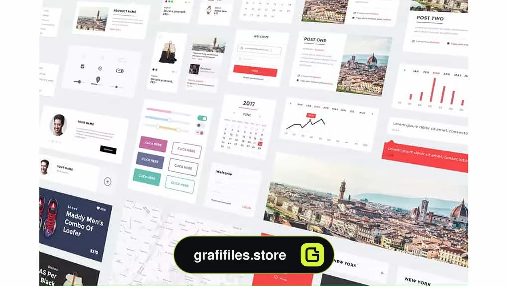 طرح لایه باز رابط کاربری Awesome Web UI KIt