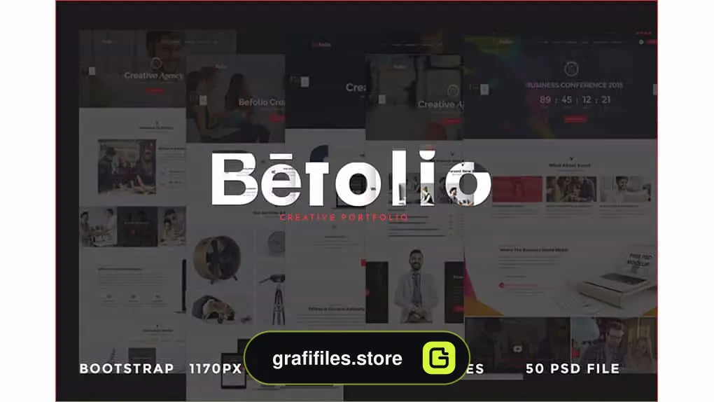 طرح لایه باز چند منظوره Befolio - Creative Multi-Purpose PSD Template