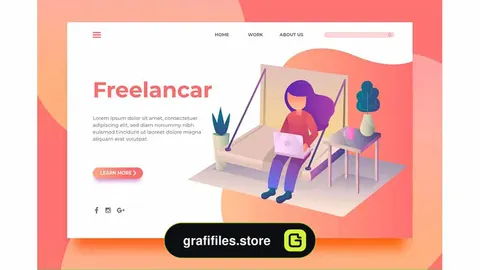 طرح وکتور لندینگ پیج Freelancar - Landing Page