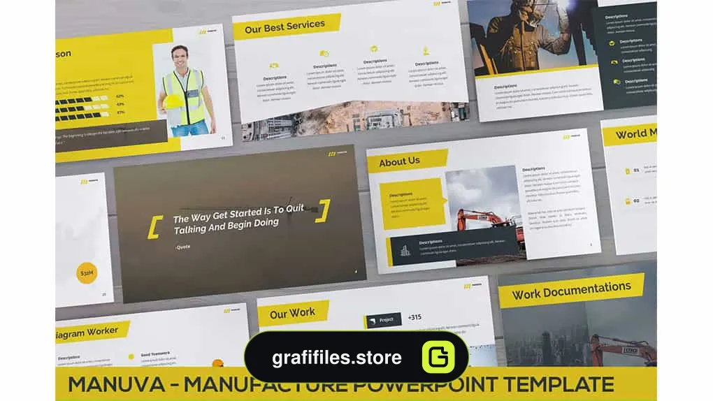 قالب پاورپوینت Manuva - Manufacture Powerpoint Template