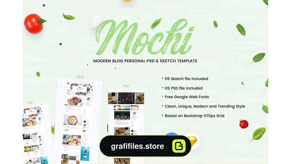 طرح لایه باز وبلاگ شخصی Mochi