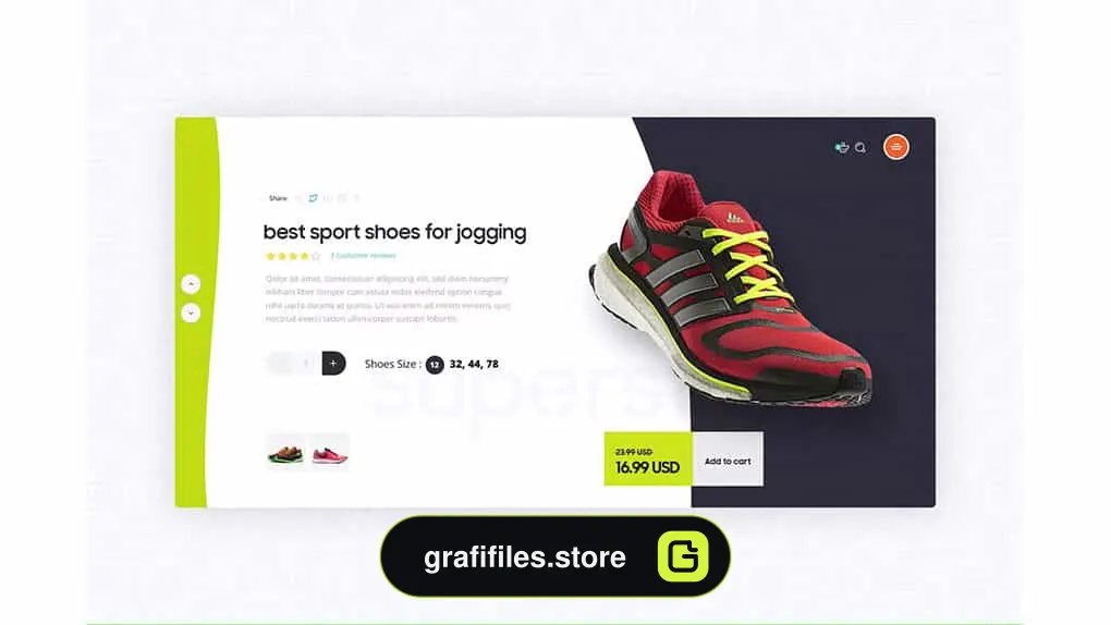 طرح لایه باز صفحه محصول Modern Product Page Exploration