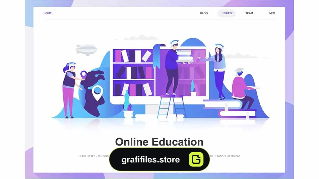 تصاویر وکتور فلت آموزش آنلاین