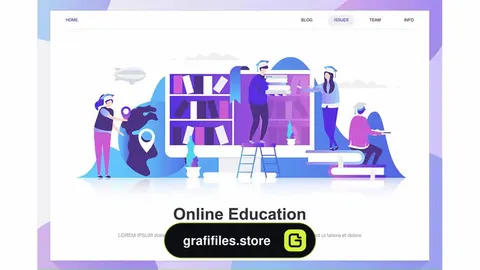تصاویر وکتور فلت آموزش آنلاین