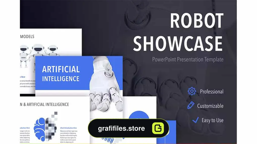قالب پاورپوینت Robot Showcase PowerPoint Template