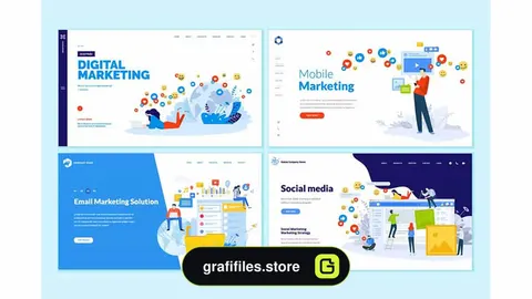 وکتور طراحی وب سایت Set of Web Design Templates
