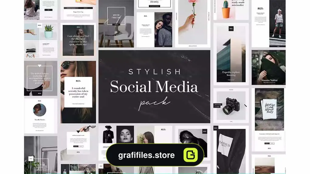 طرح لایه باز شبکه اجتماعی Stylish Social Media Pack