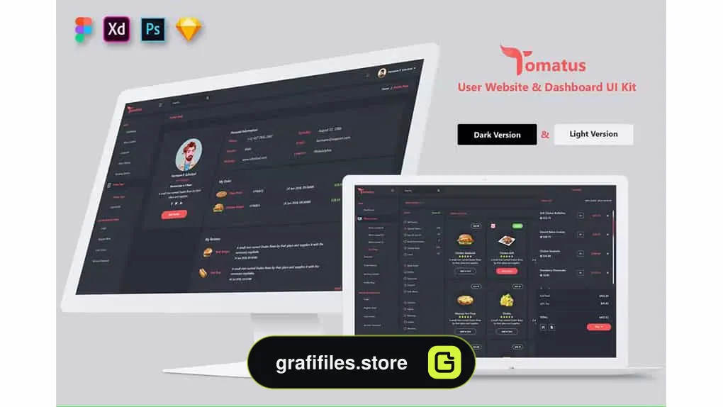 رابط کاربری داشبورد و کاربر وب‌ سایت رستوران