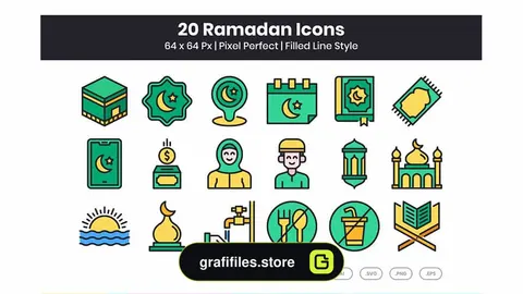 آیکون خطی ماه مبارک رمضان
