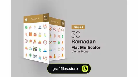 آیکون فلت رنگی رمضان