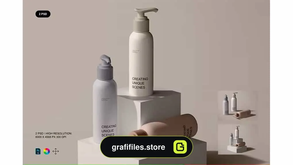 موکاپ بطری لوازم آرایشی و بهداشتی Cosmetic Bottle Mockup