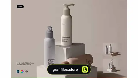 موکاپ بطری لوازم آرایشی و بهداشتی Cosmetic Bottle Mockup