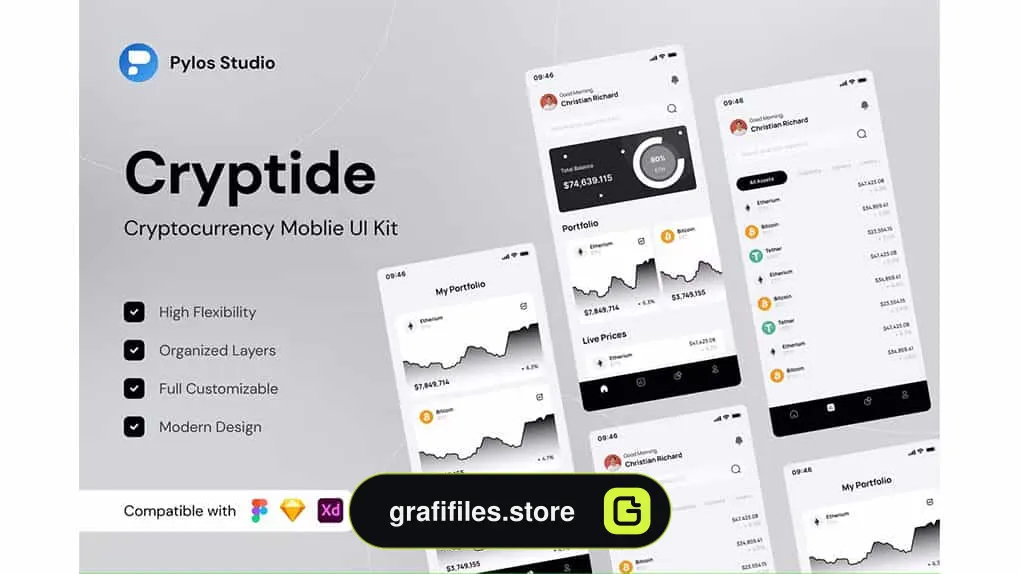 رابط کاربری اپلیکیشن ارز دیجیتال