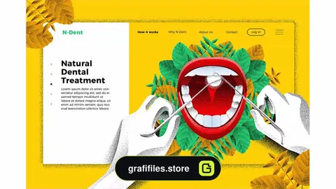 دانلود طرح وکتور لندینگ پیج و بنر دندانپزشکی