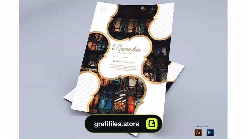 طرح لایه باز تراکت رمضان Happy Ramadan - Flyers Design