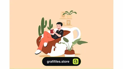 طرح وکتور خیال پردازی با قهوه