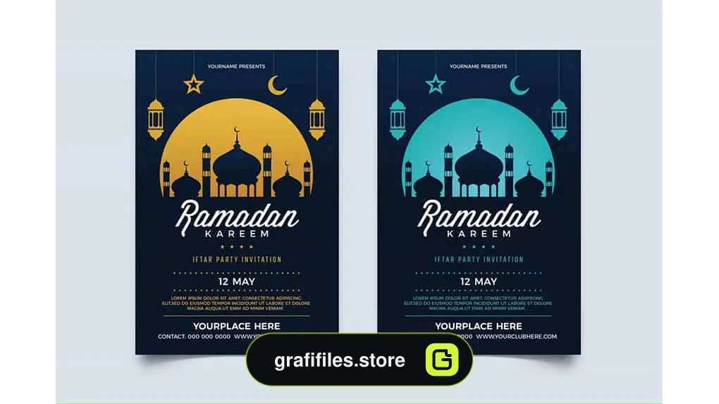 طرح لایه باز تراکت رمضان