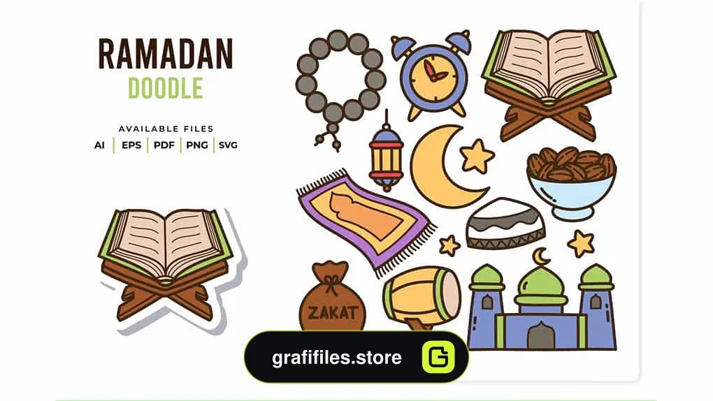 وکتور رمضان Ramadan Doodle