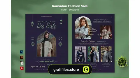 طرح لایه باز تراکت مد و فشن رمضان