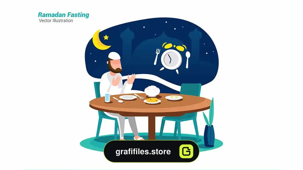 وکتور روزه داری ماه رمضان