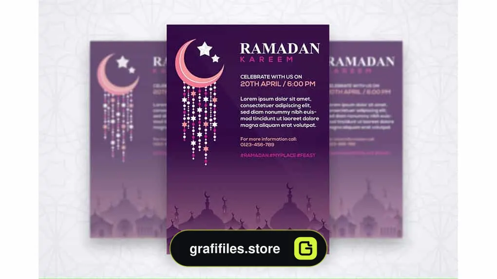 فایل لایه باز تراکت ماه مبارک رمضان