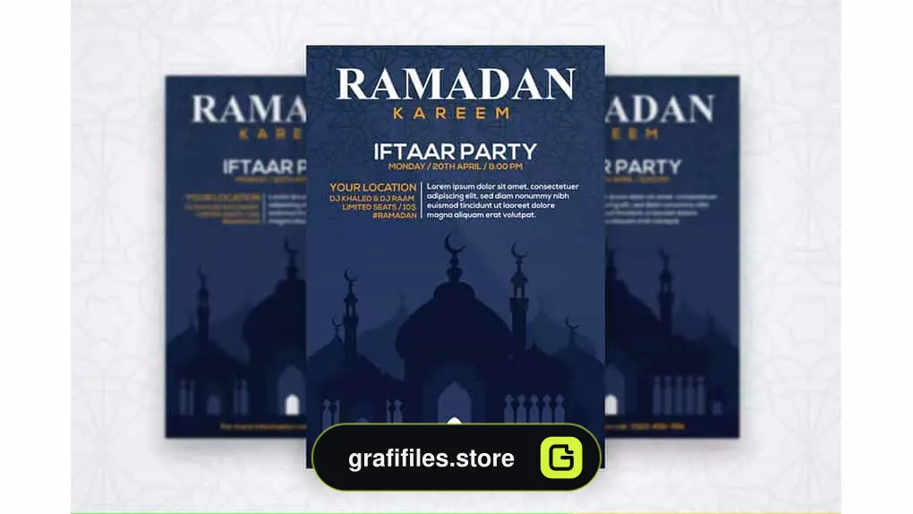 طرح لایه باز تراکت رمضان Ramadan Flyer Template
