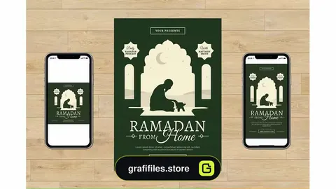 طرح لایه باز ست تراکت ماه رمضان