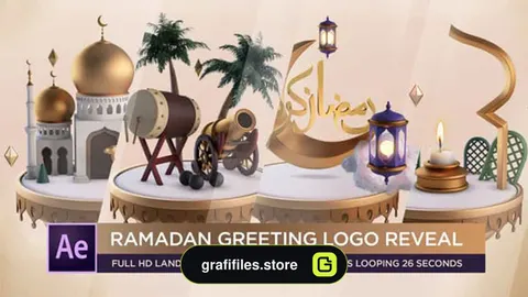 پروژه افترافکت نمایش لوگو تبریک رمضان