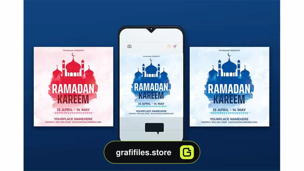 طرح لایه باز پست اینستاگرام رمضان Ramadan Instagram Post