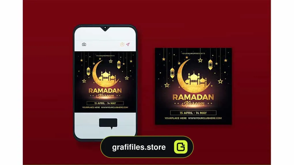 طرح لایه باز پست رمضان اینستاگرام