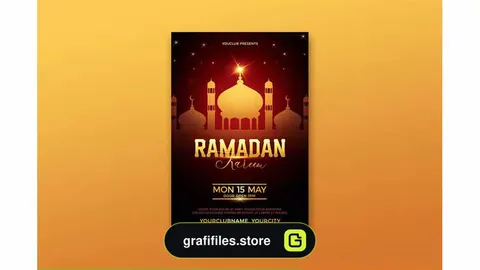 طرح لایه باز تراکت رمضان Ramadan Kareem