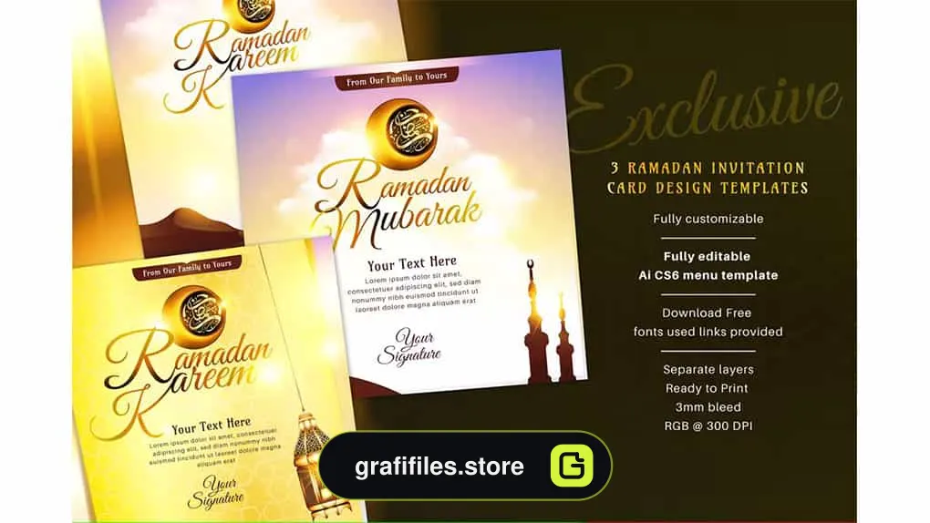 طرح وکتور کارت دعوت اختصاصی ماه رمضان