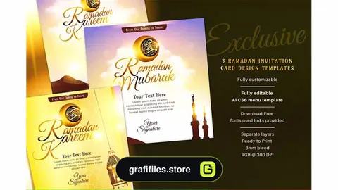 طرح وکتور کارت دعوت اختصاصی ماه رمضان
