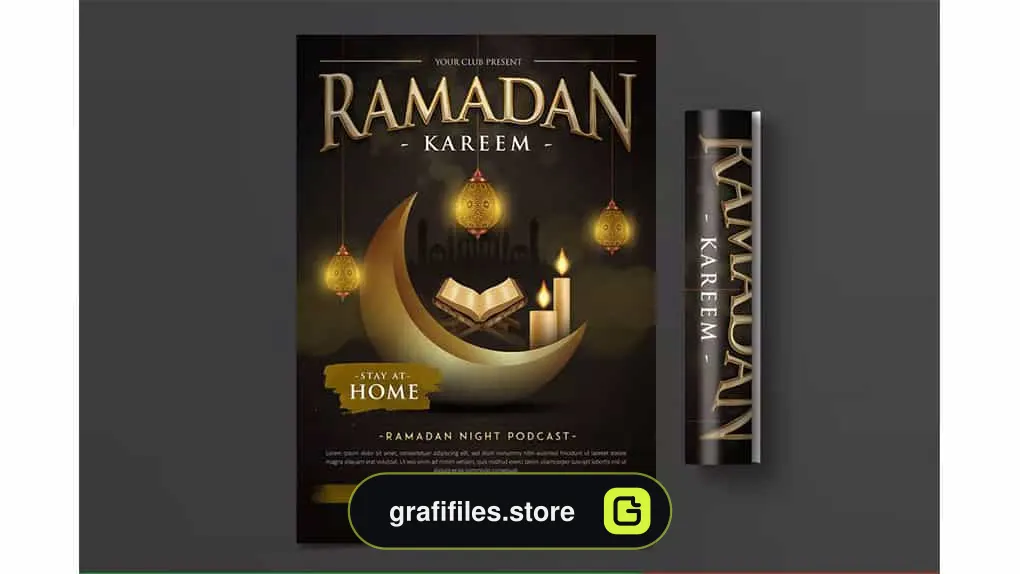 طرح لایه باز تراکت رمضان Ramadan Kareem Flyer