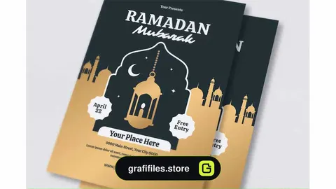 طرح لایه باز تراکت رمضان کریم Ramadan Kareem Flyer