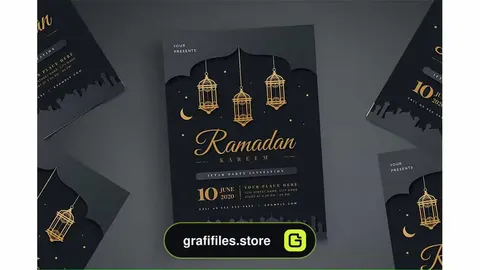 طرح لایه باز تراکت ضیافت افطار رمضان