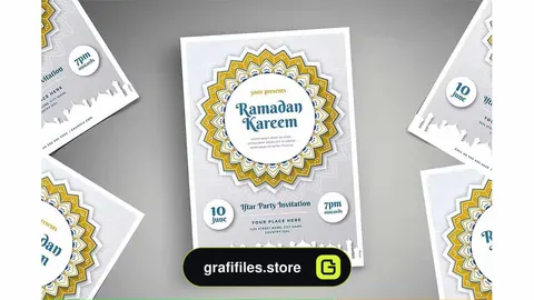 طرح لایه باز تراکت ضیافت افطار ماه رمضان