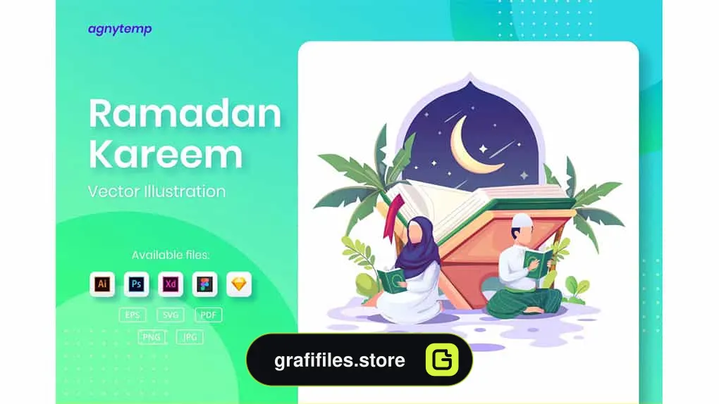 طرح وکتور رمضان کریم
