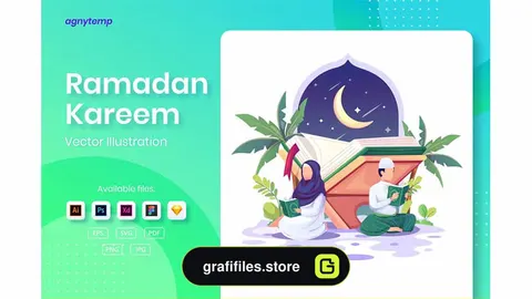 طرح وکتور رمضان کریم