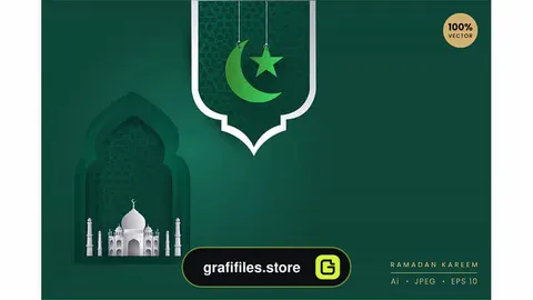 وکتور کارت هنری ماه رمضان