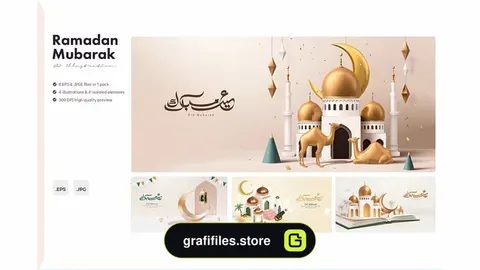وکتور گرافیکی ماه رمضان Ramadan Mubarak