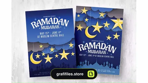 طرح لایه باز تراکت و پوستر رمضان