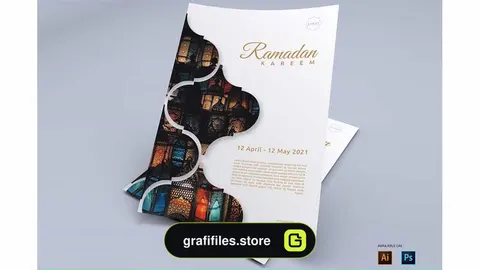 طرح لایه باز تراکت رمضان Ramadan Mubarak - Flyers Design