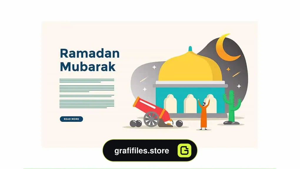 طرح وکتور ماه مبارک رمضان Ramadan Mubarak Illustration