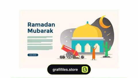 طرح وکتور ماه مبارک رمضان Ramadan Mubarak Illustration