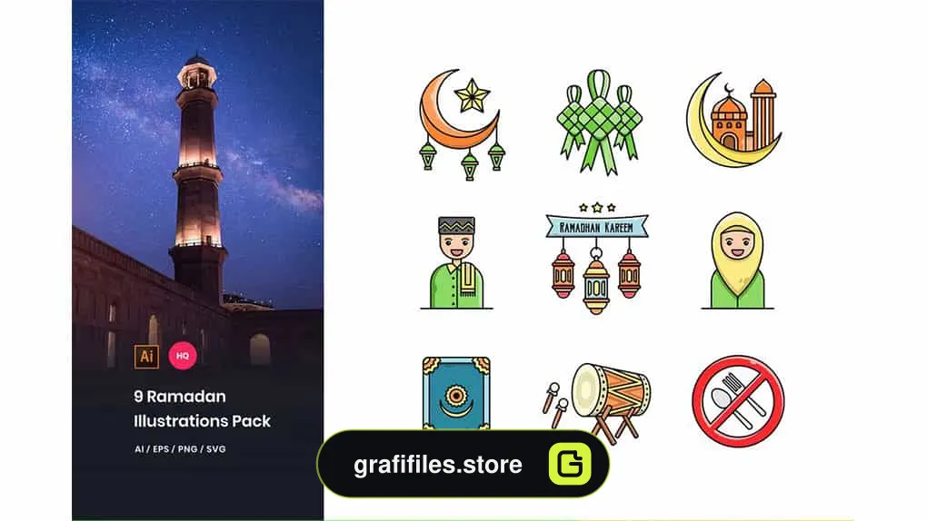 وکتور ماه مبارک رمضان