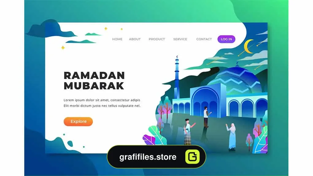 طرح لایه باز لندینگ پیج رمضان