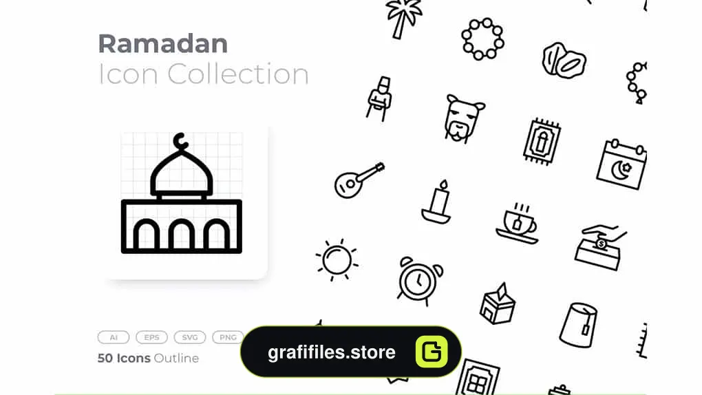 آیکون رمضان Ramadan Outline Icon