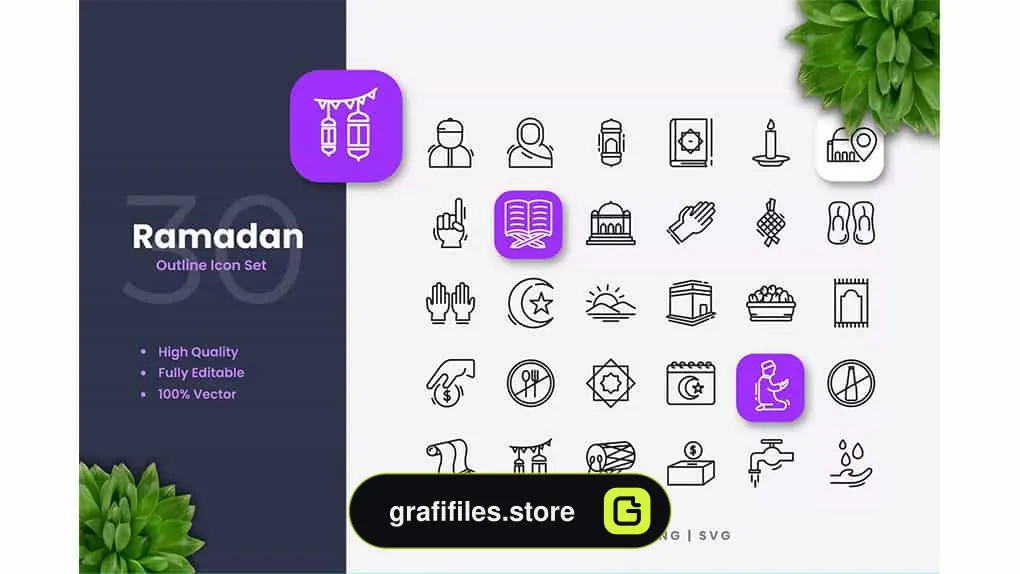 آیکون رمضان Ramadan Outline Icons